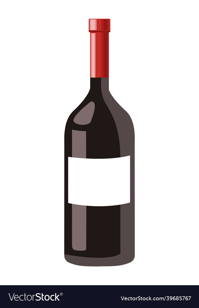 Wine bottle drink Royalty Free Vector Image - VectorStock