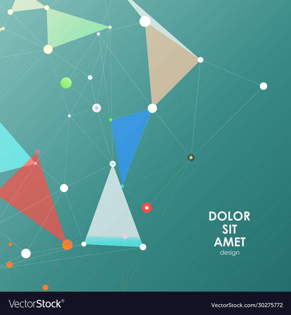 Abstract polygonal with connecting dots and lines vector image Abstract polygonal with connecting dots and lines