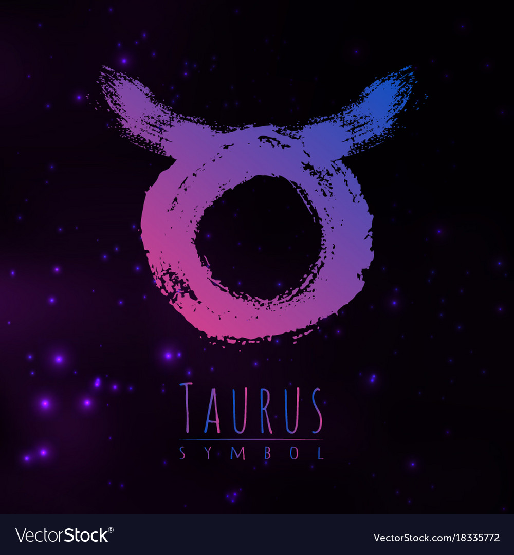 Abstract zodiac  sign  taurus on a dark Royalty Free Vector