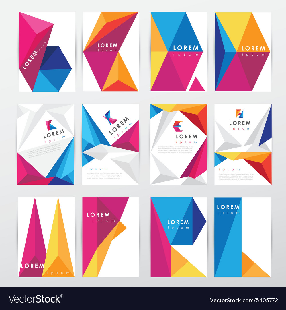 Big set collection of trendy geometric triangular
