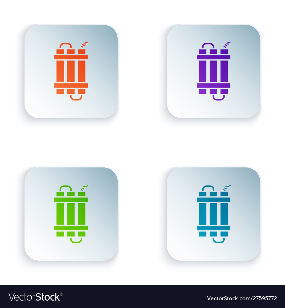 Color detonate dynamite bomb stick and timer clock vector image Color detonate dynamite bomb stick and timer clock