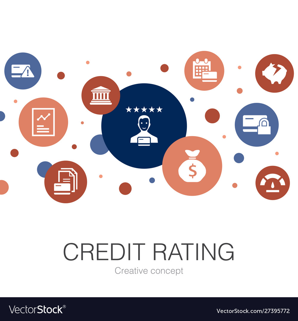 Credit rating trendy circle template with simple