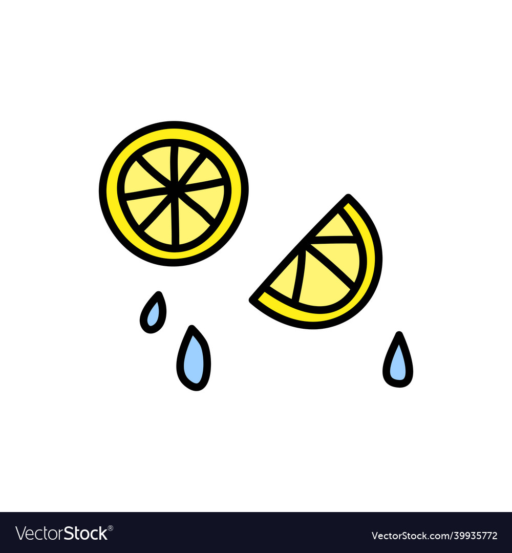 Doodle lemon fruit slices Royalty Free Vector Image