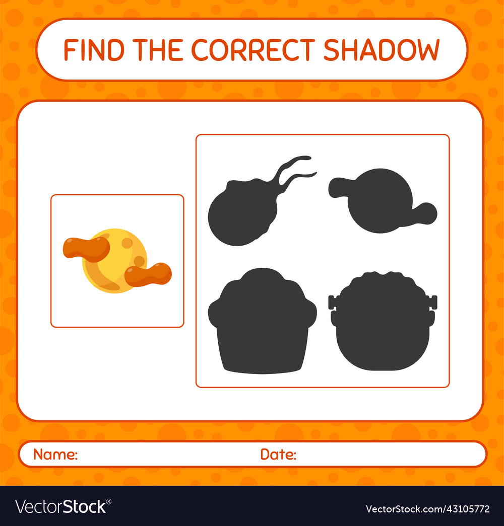 Find the correct shadows game with full moon Vector Image Find the correct shadows game with full moon