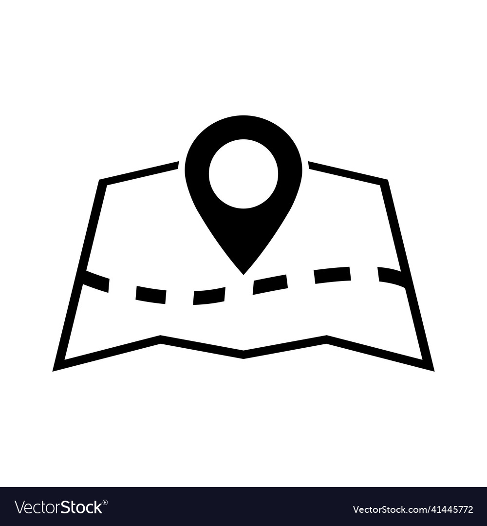 Flat location icon map with a pin isolated Vector Image Flat location icon map with a pin isolated