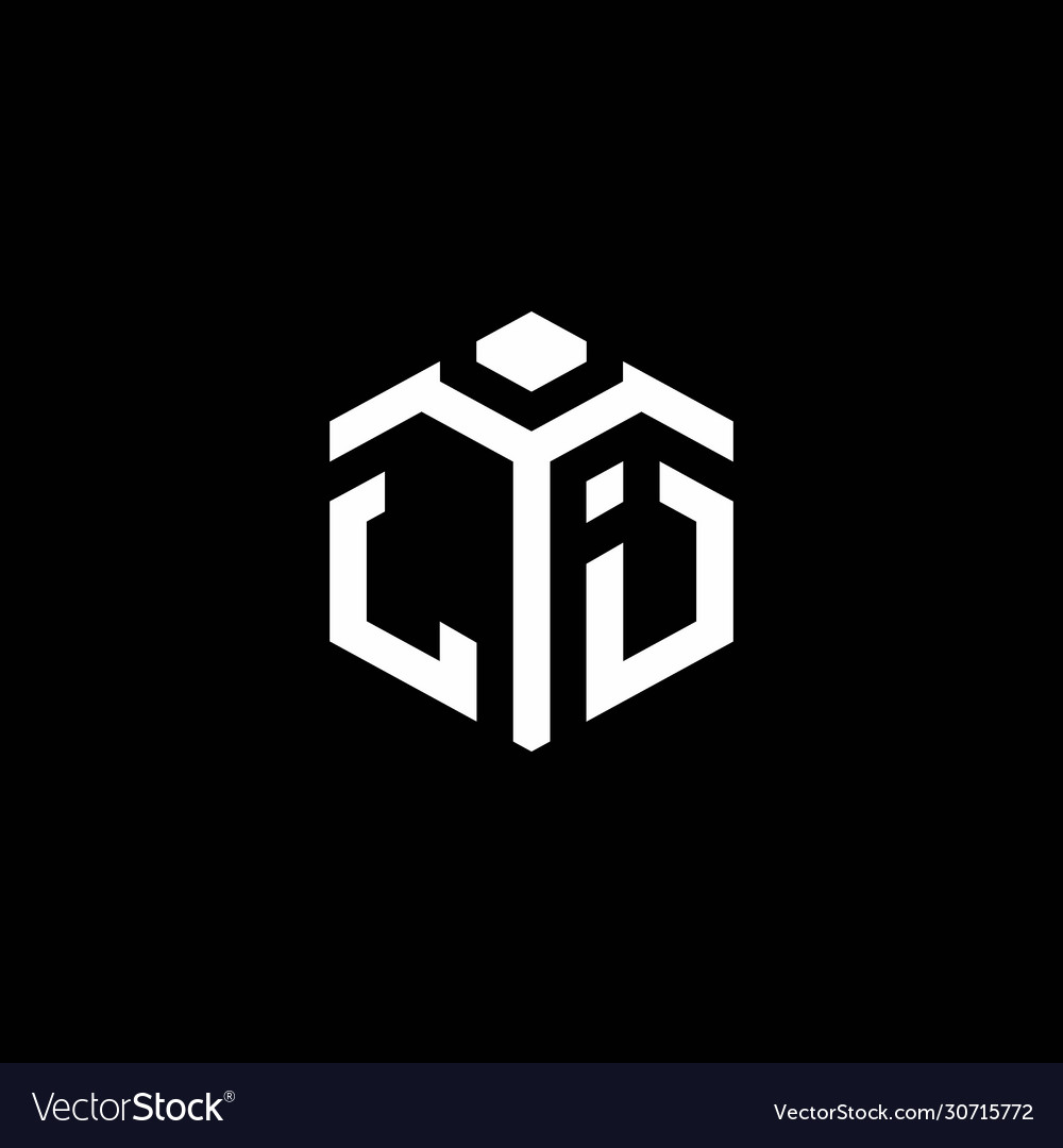 Lj monogram logo with abstract hexagon style