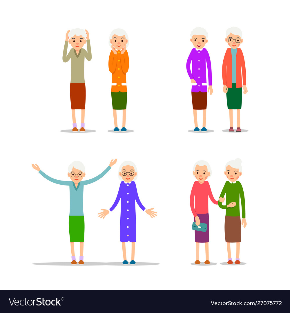 Old women happy retirement lifestyle elderly Vector Image