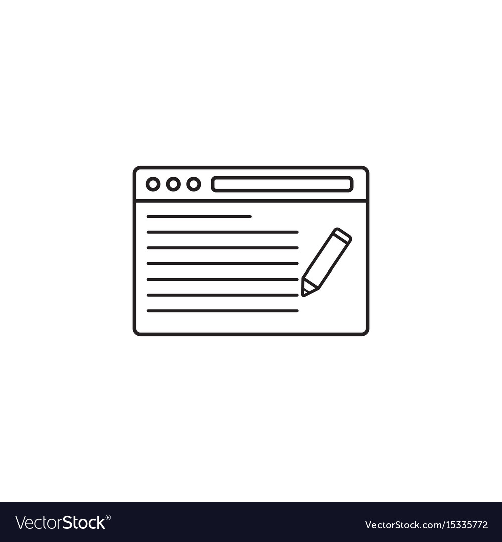 Seo copywriting icon browser with pen