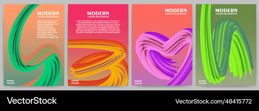 Set of abstract background with gradient effect Vector Image