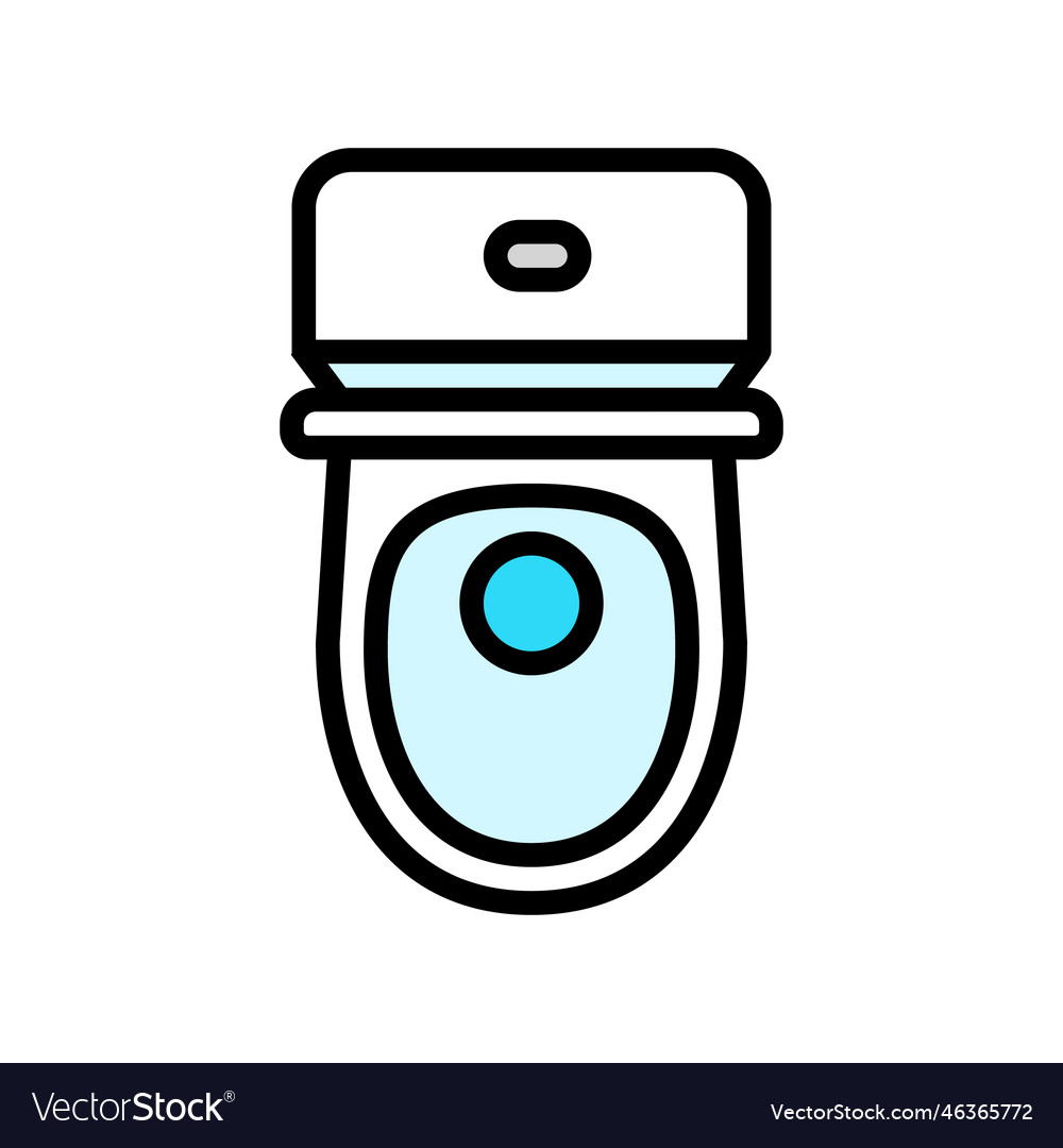 Toilet top view color icon