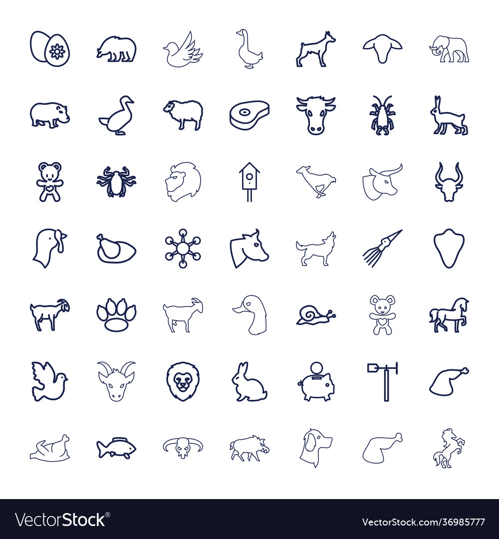 49 animal icons Royalty Free Vector Image - VectorStock