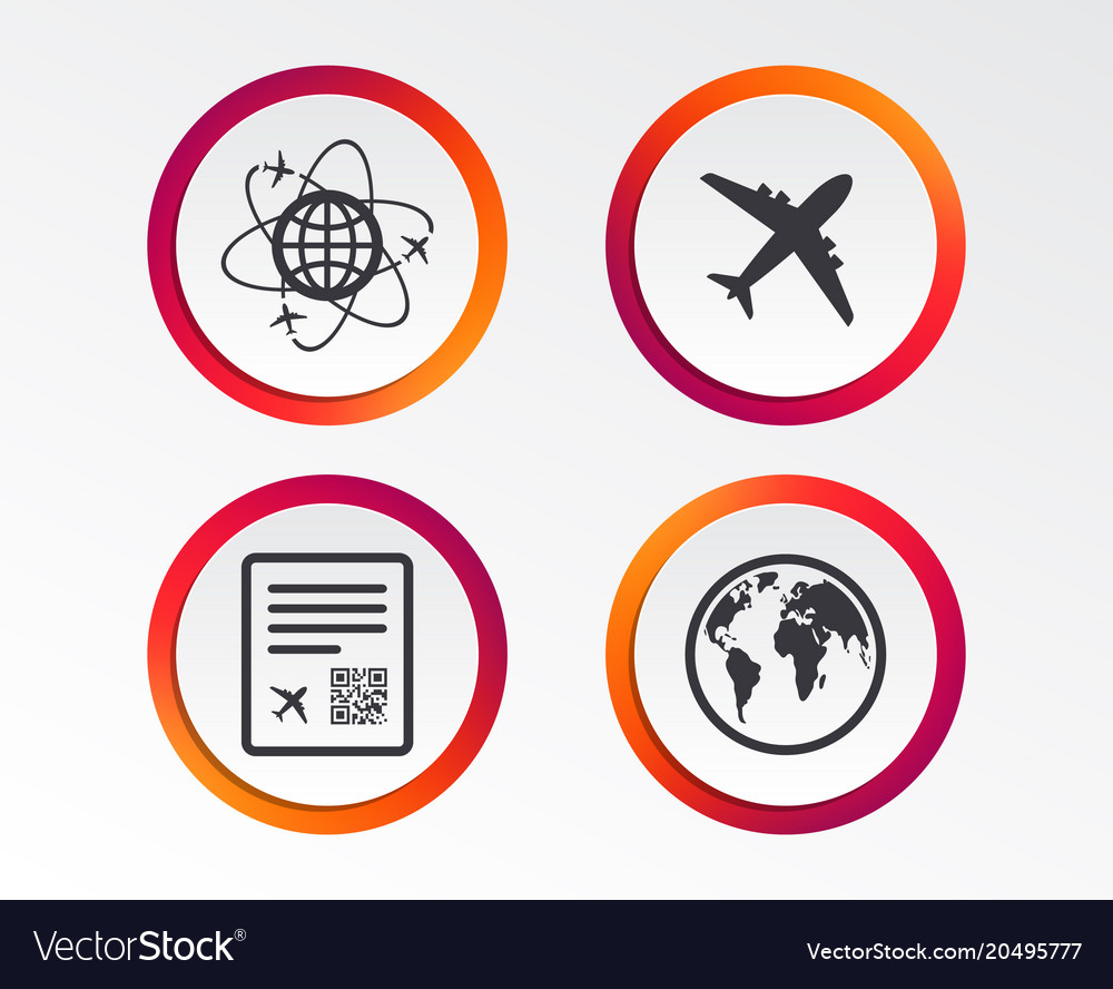 Flugzeugsymbole Weltkugel Symbol