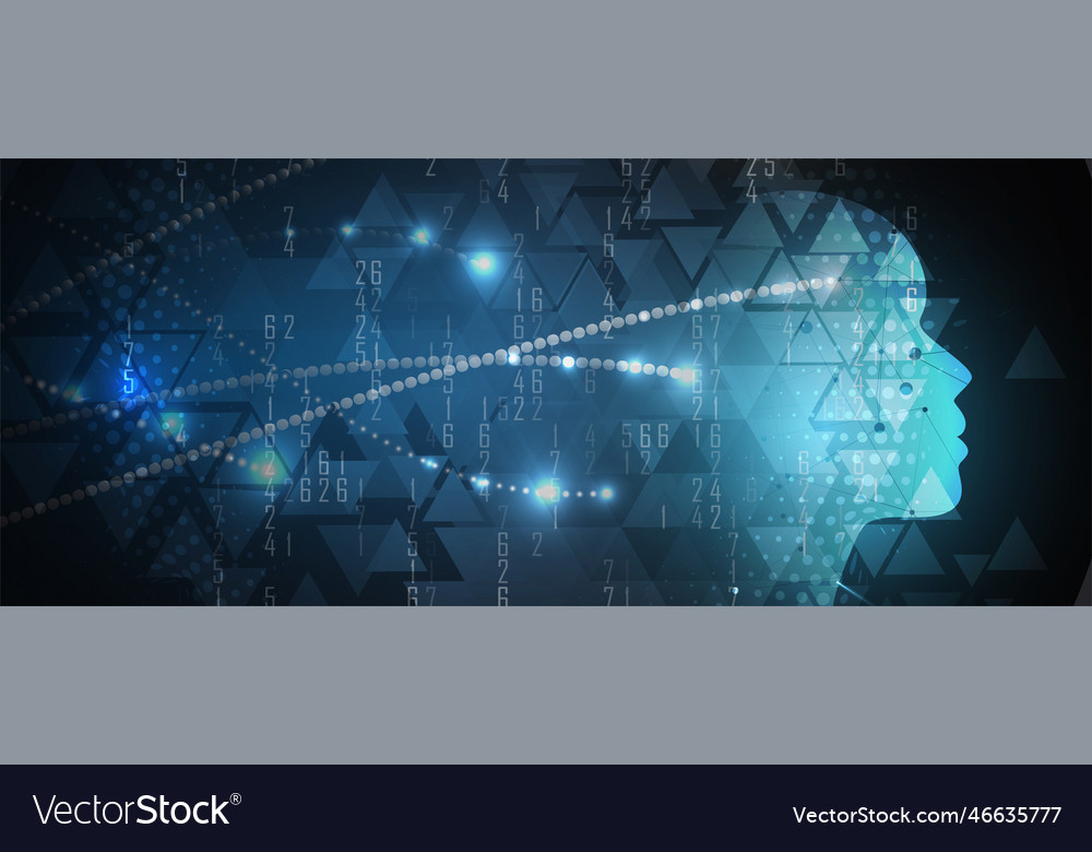 Artificial intelligence technology web background vector image Artificial intelligence technology web background