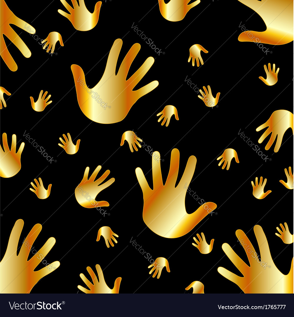 Background with golden hands Royalty Free Vector Image