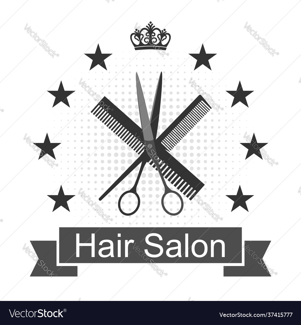 Barber shop logo design emblem Royalty Free Vector Image