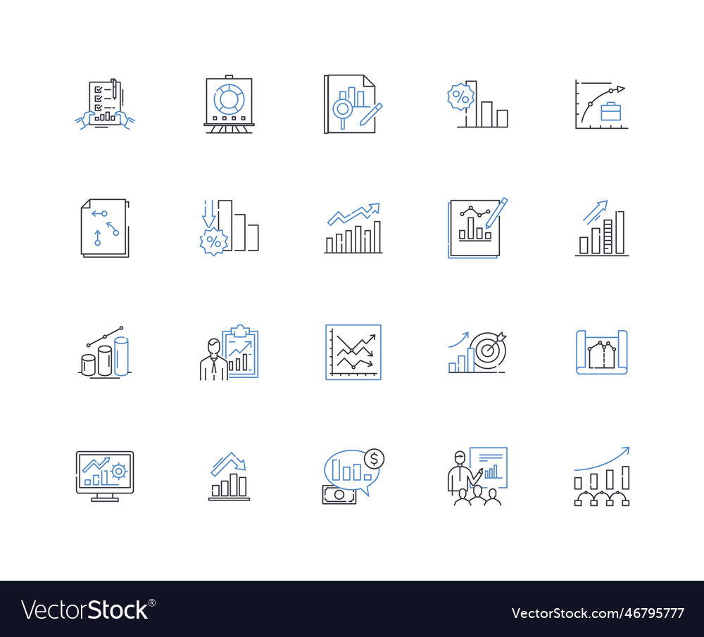 Benchmarks mileposts line icons collection Vector Image Benchmarks mileposts line icons collection