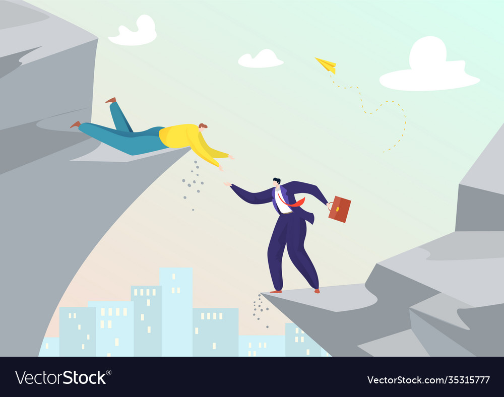 Business help at hill Royalty Free Vector Image