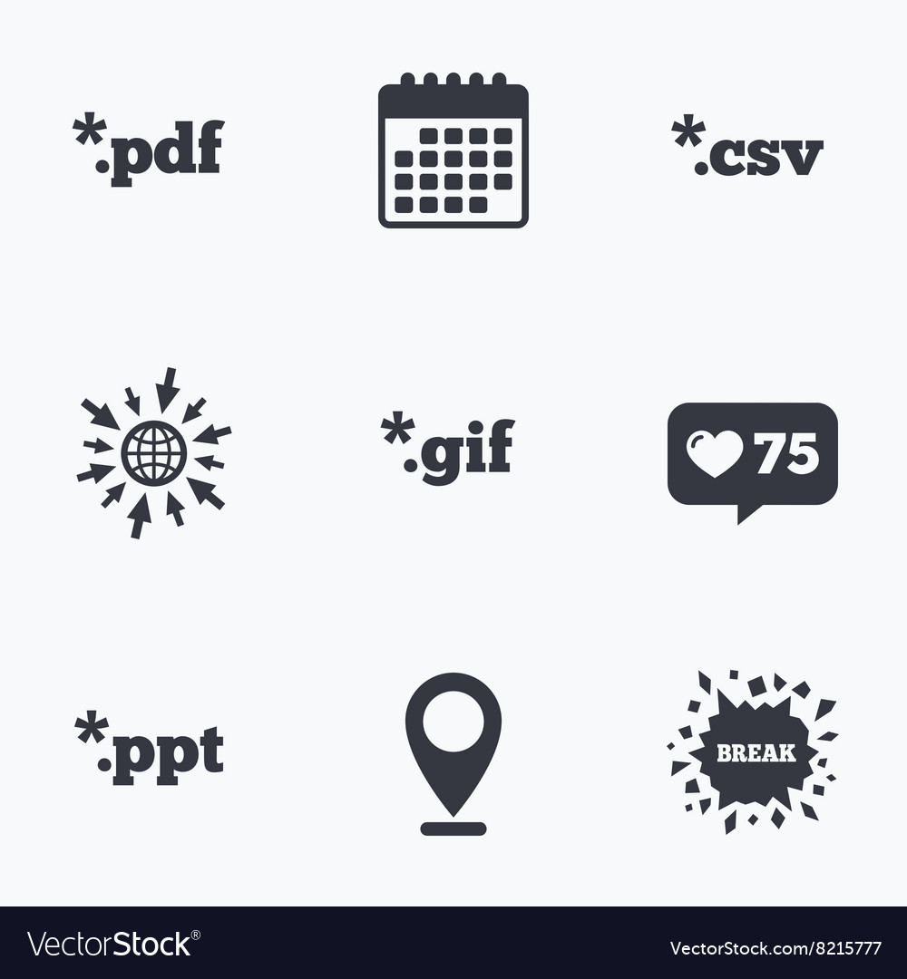 Document signs file extensions symbols