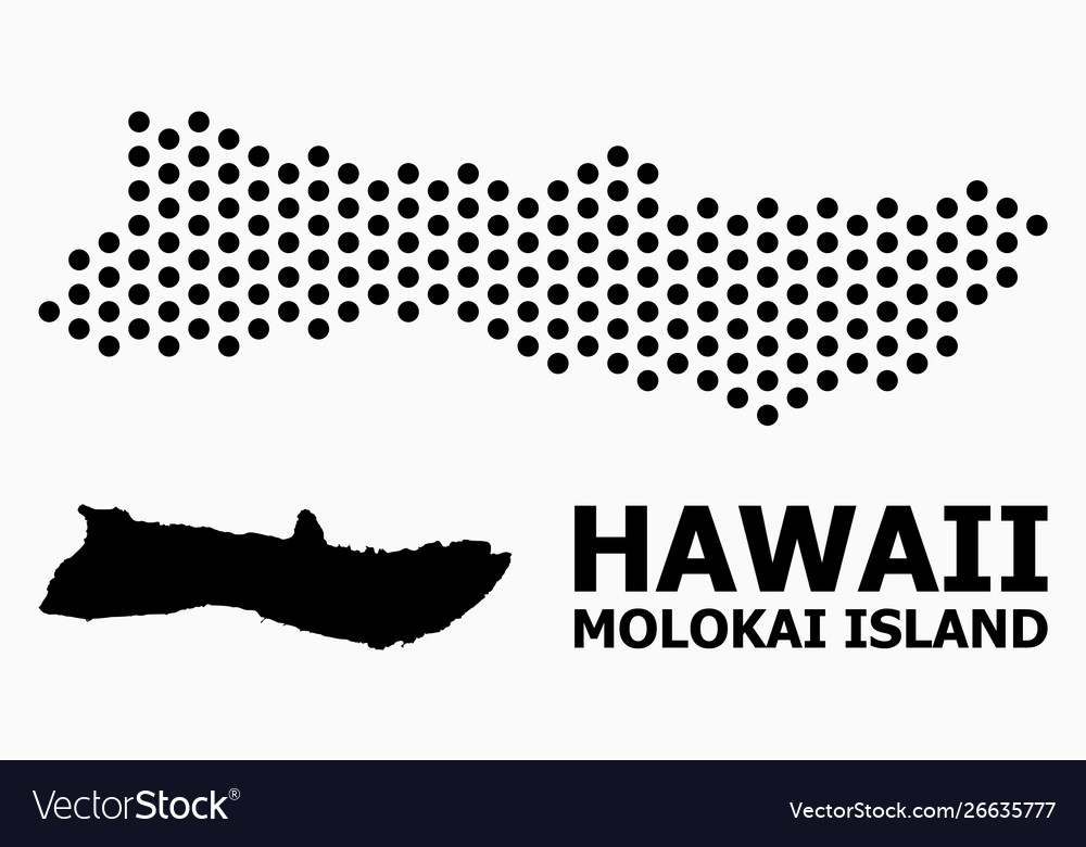 Dot mosaic map molokai island vector image Dot mosaic map molokai island
