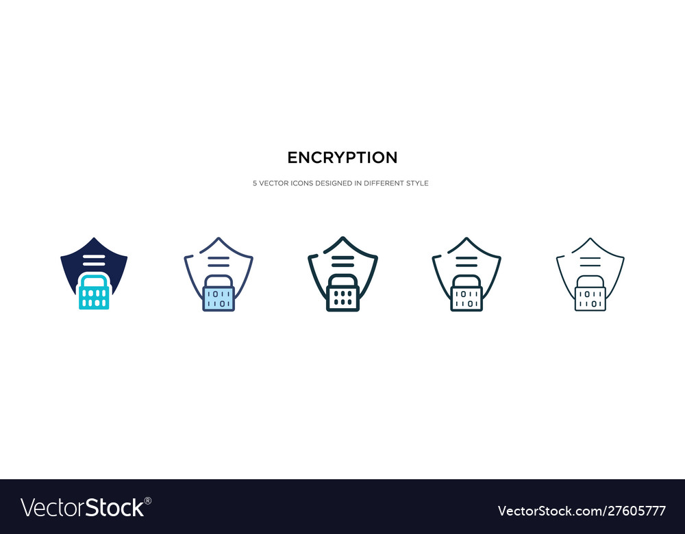 Encryption icon in different style two colored vector image Encryption icon in different style two colored