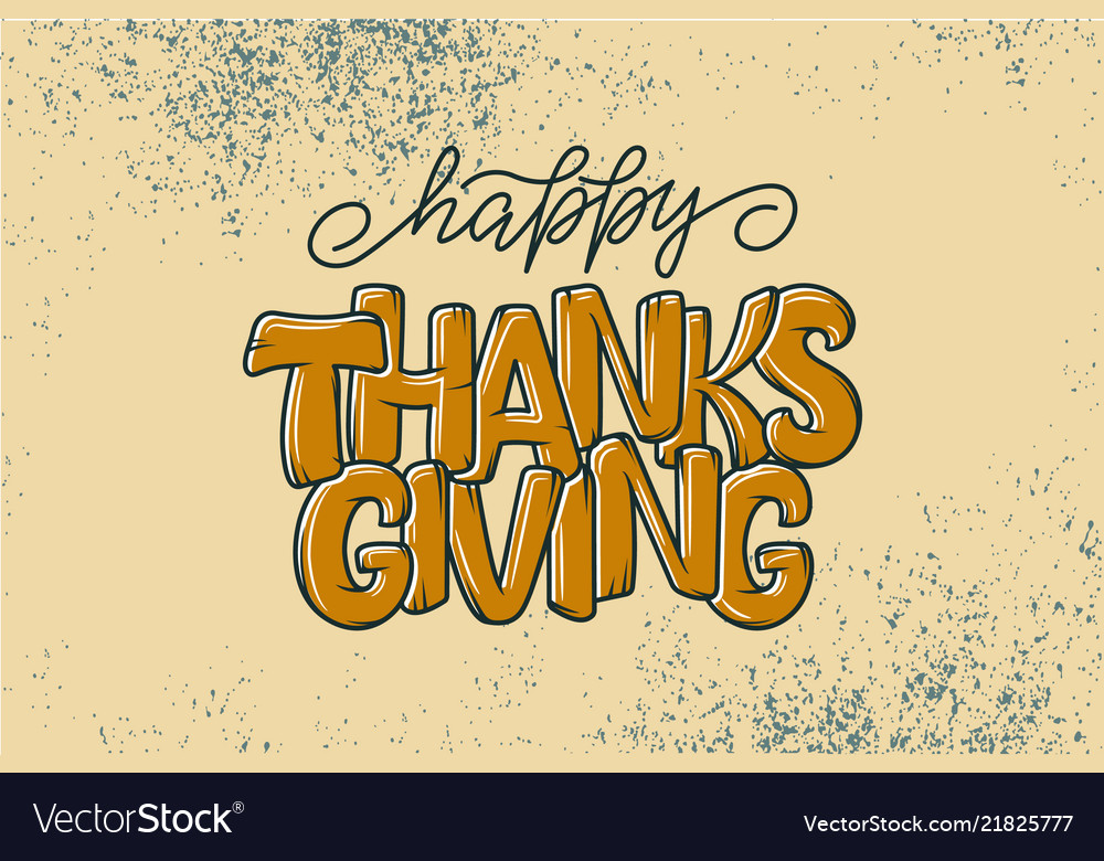 Hand drawn thanksgiving typography poster