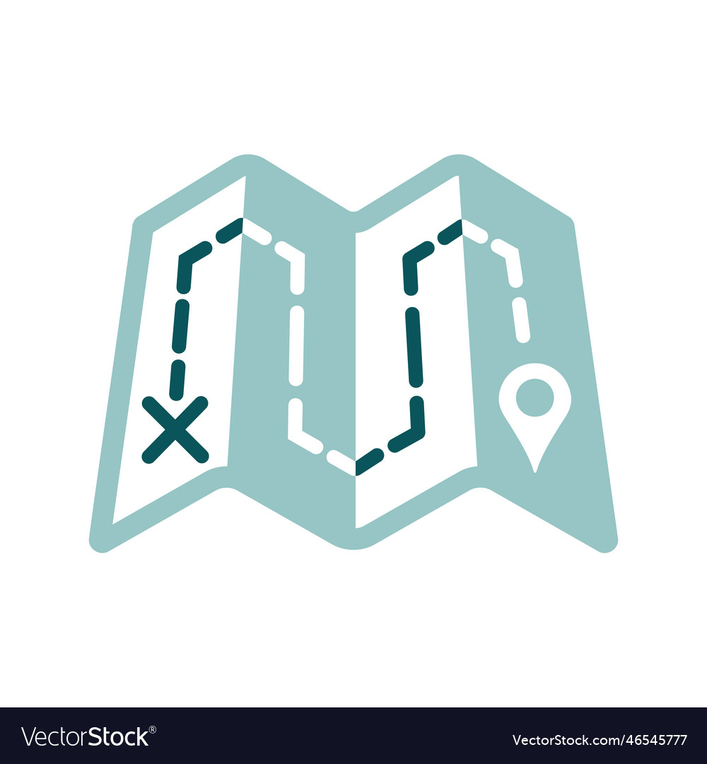 Map with route icon navigation sign graph