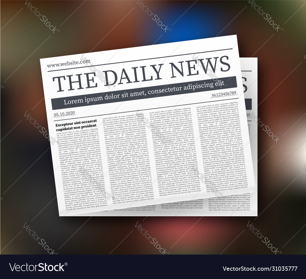 Mock up a blank daily newspaper fully Royalty Free Vector