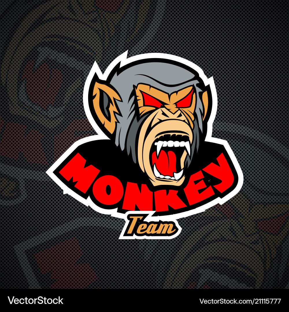 Monkey head logo template Royalty Free Vector Image