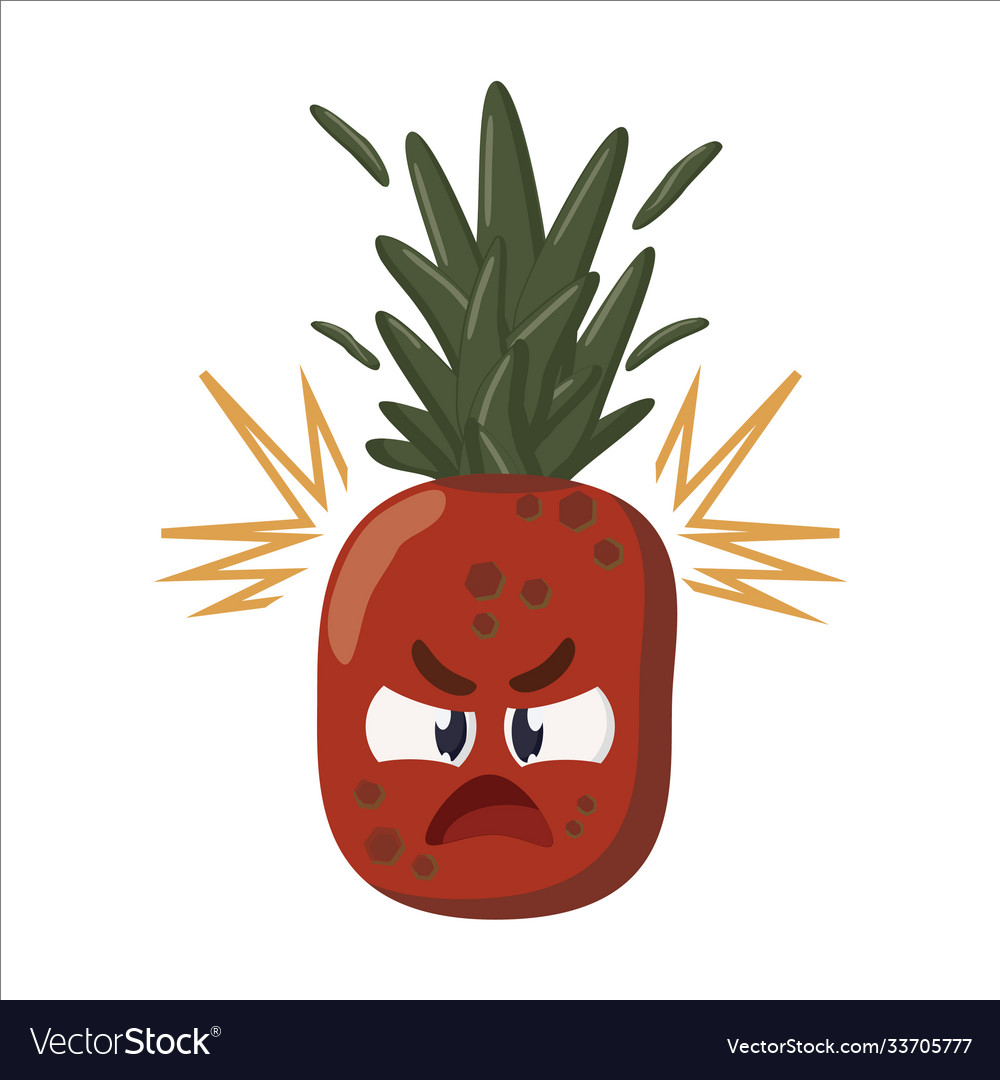 Ananas rot wütend böse Cartoon Charakter