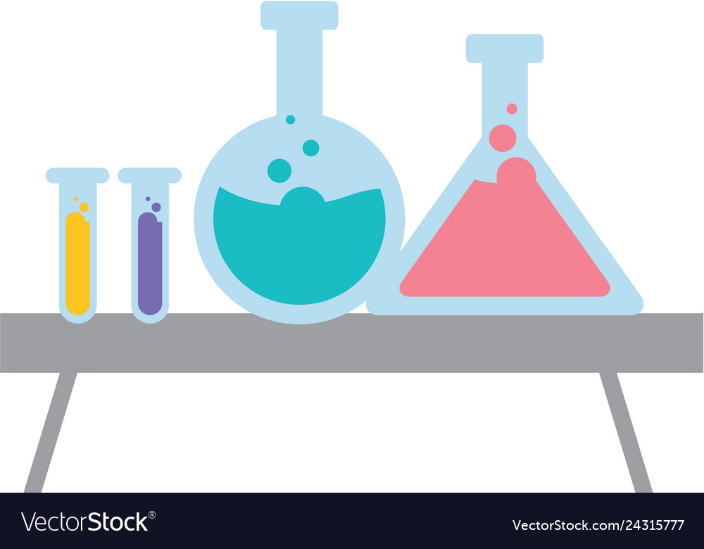 Tes tubes laboratory science Royalty Free Vector Image