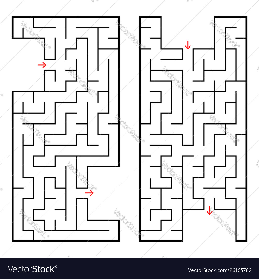 A set two rectangular labyrinths simple flat vector image A set two rectangular labyrinths simple flat