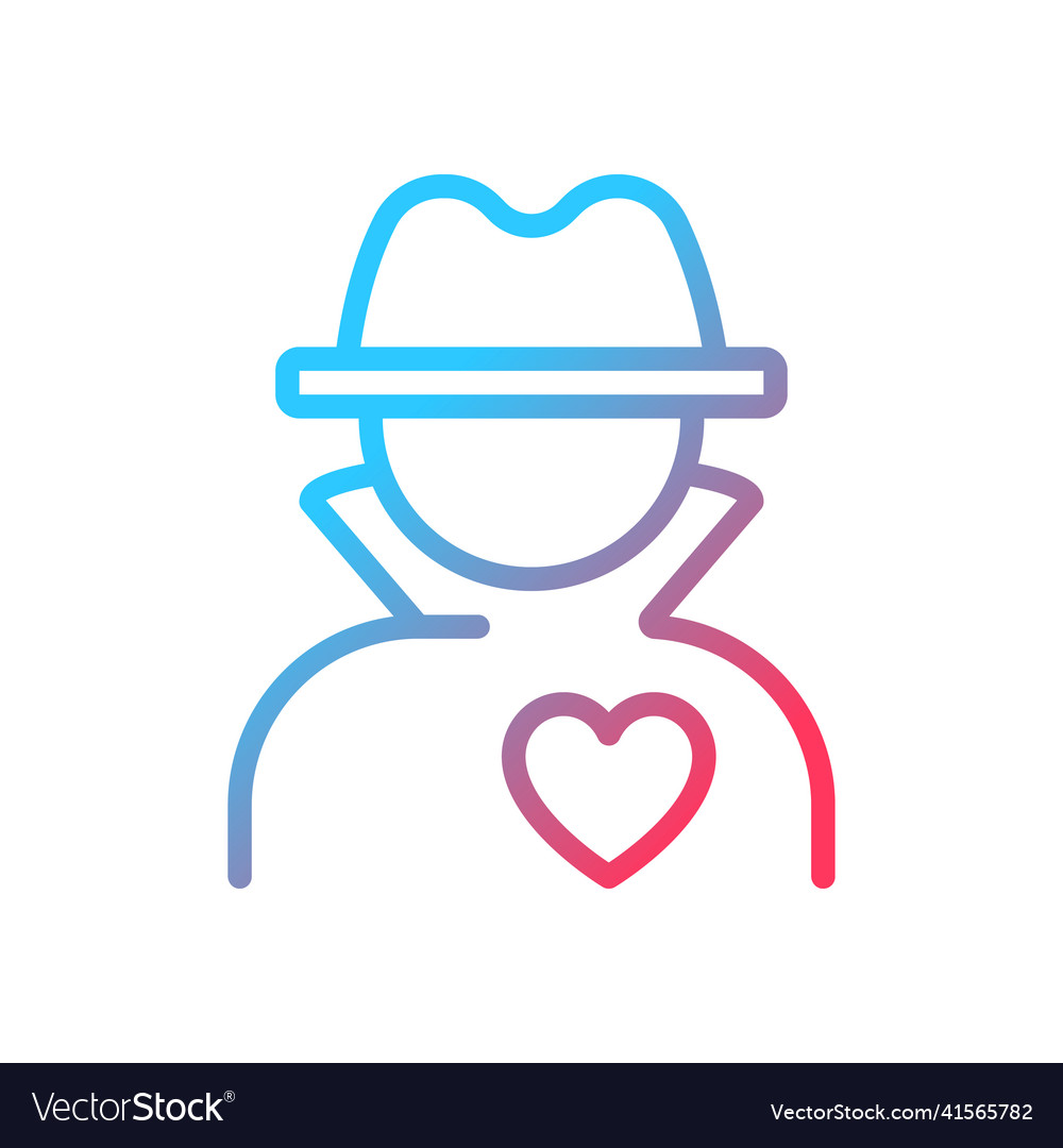 Anonymous donation gradient linear icon vector image Anonymous donation gradient linear icon