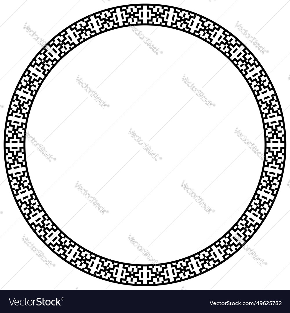 Circle border frame seamless meander pattern