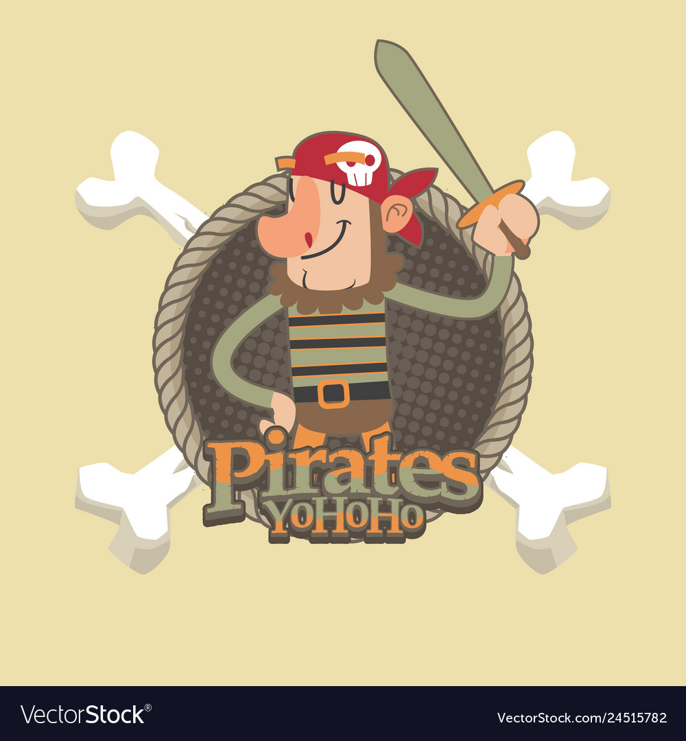 Cute pirates cartoon background