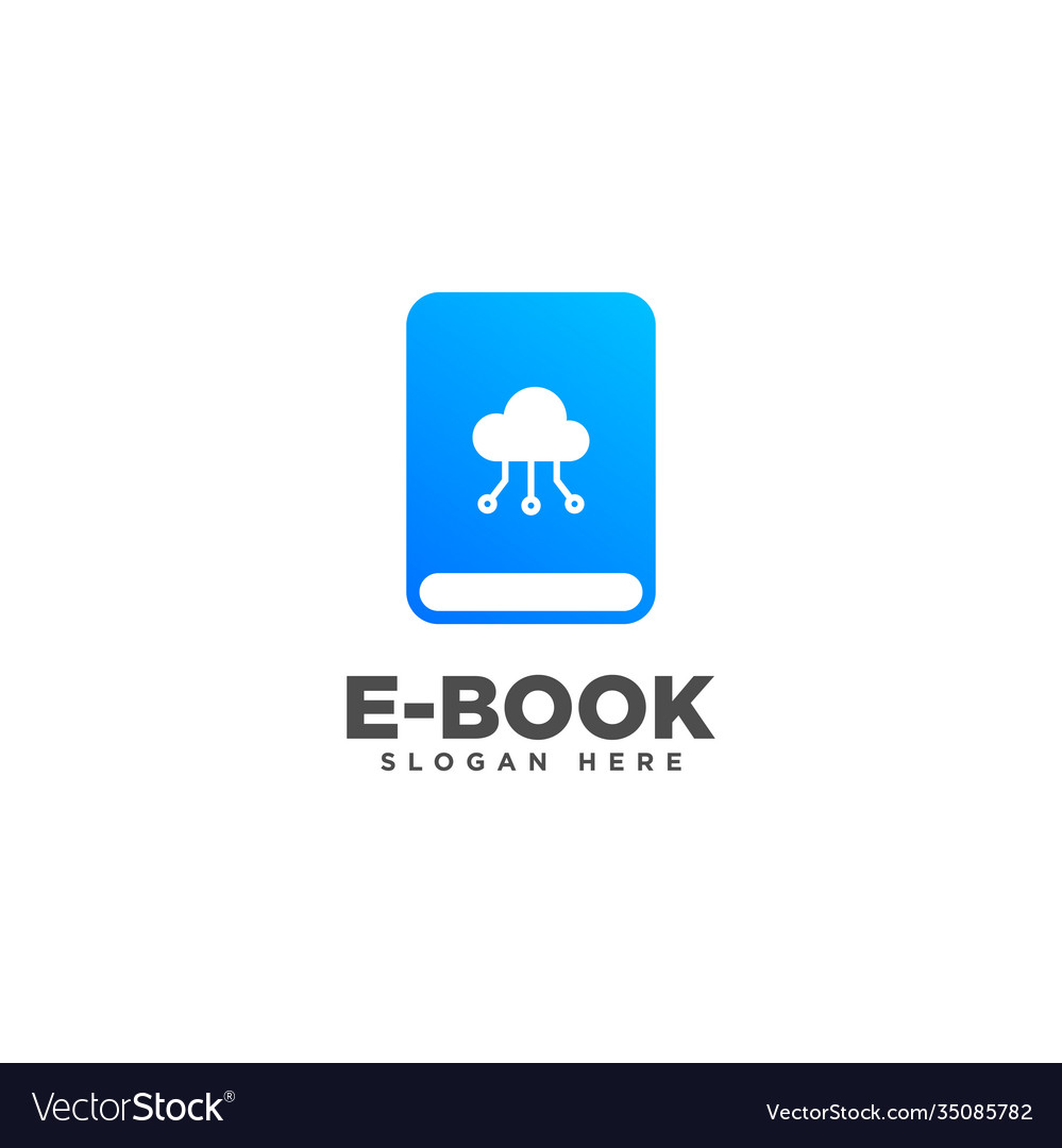 Ebook logo online education logo design template