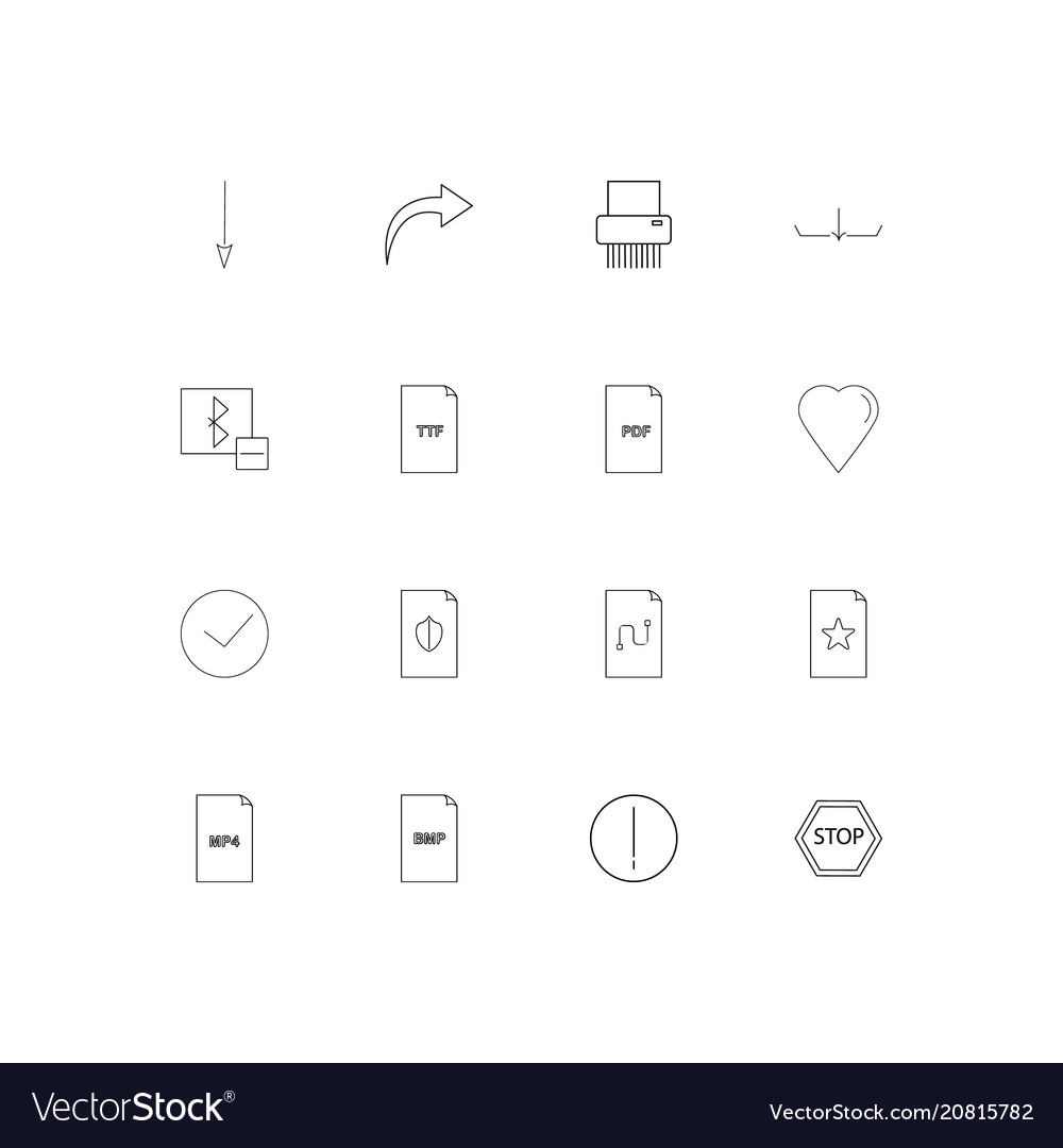 Files and folders sign linear thin icons set