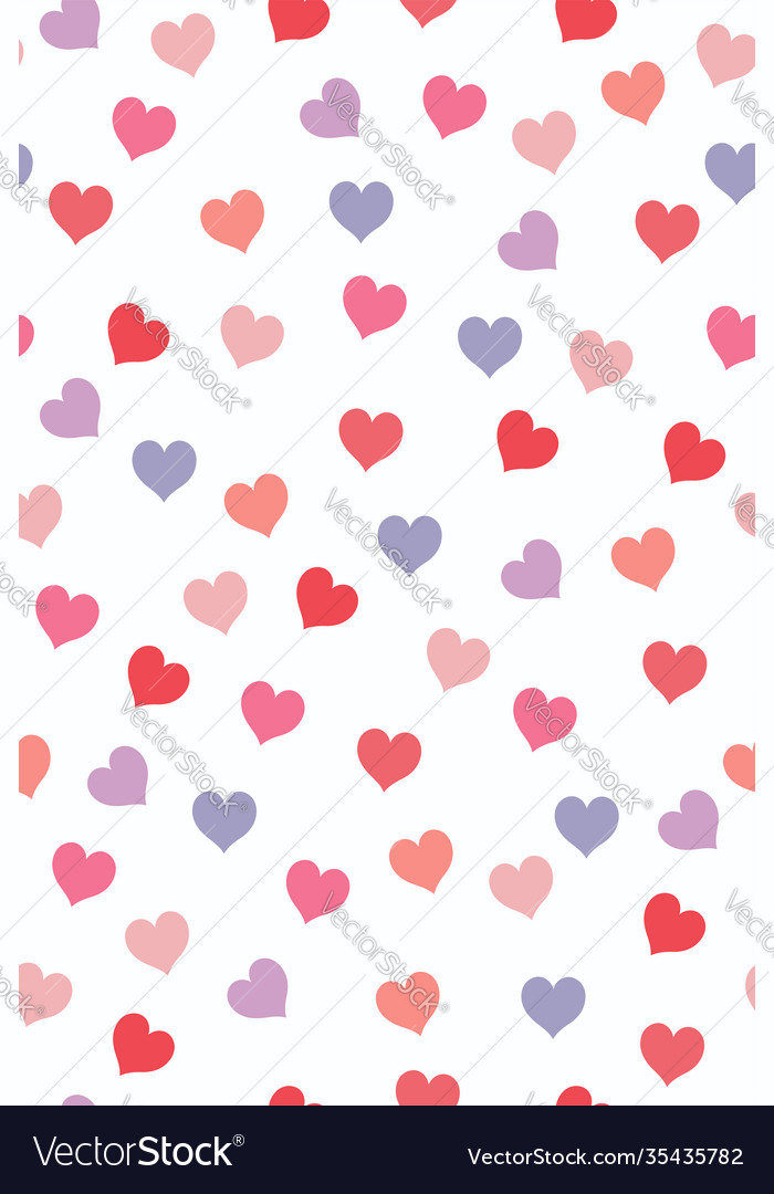 Seamless pattern with multicolored hearts