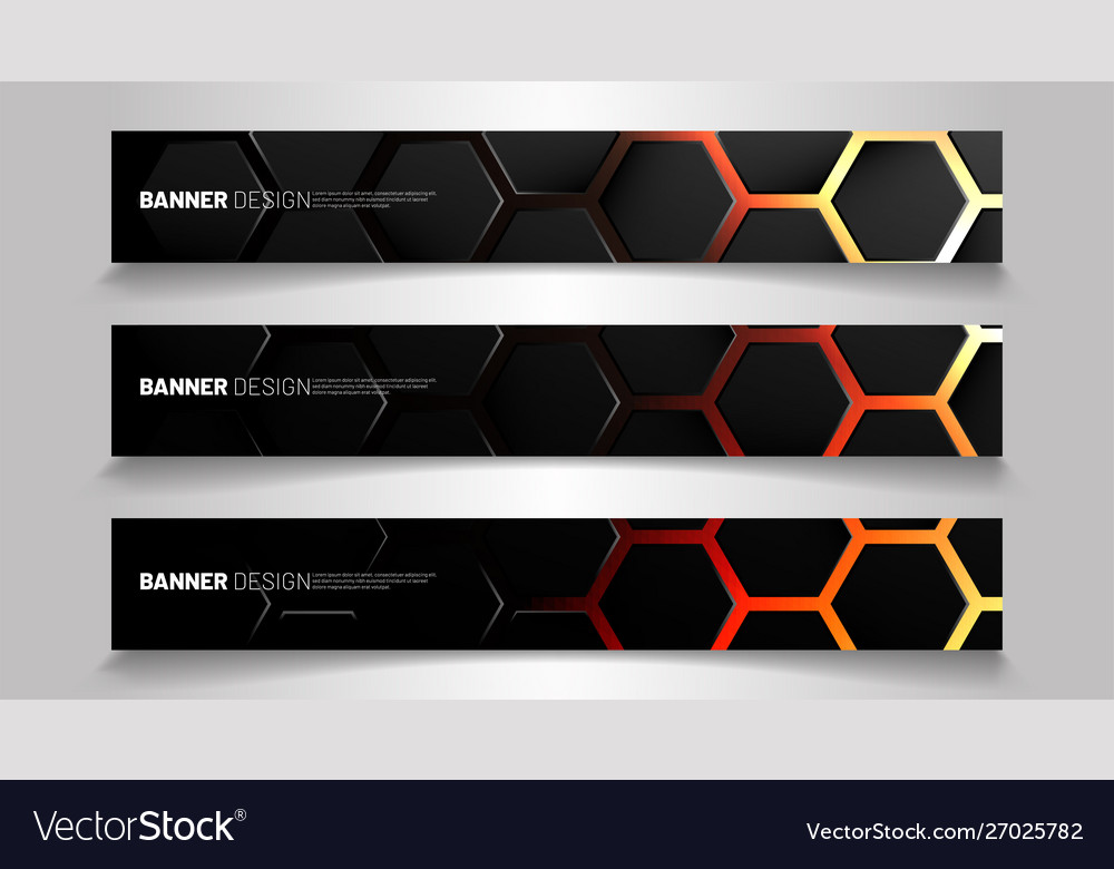 Set background hexagon banner gradient