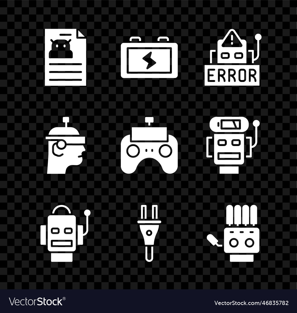 Set technical specification battery error Vector Image Set technical specification battery error