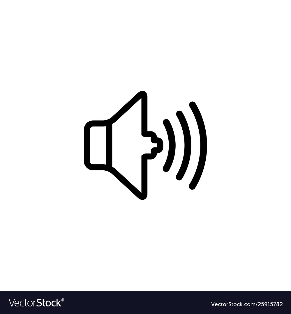 Sound line icon in flat style for apps ui