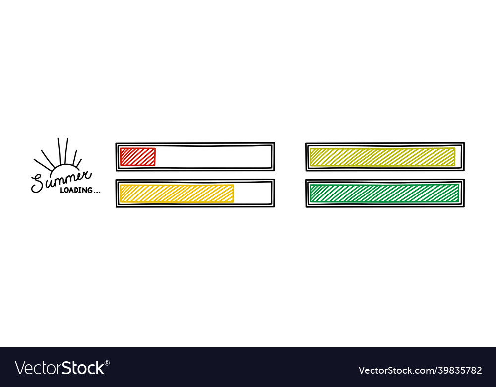 Summer progress loading bar infographics design vector image Summer progress loading bar infographics design