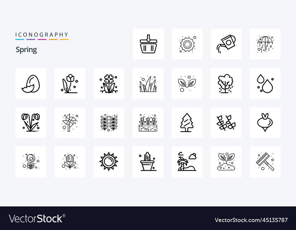 25 spring line icon pack Royalty Free Vector Image