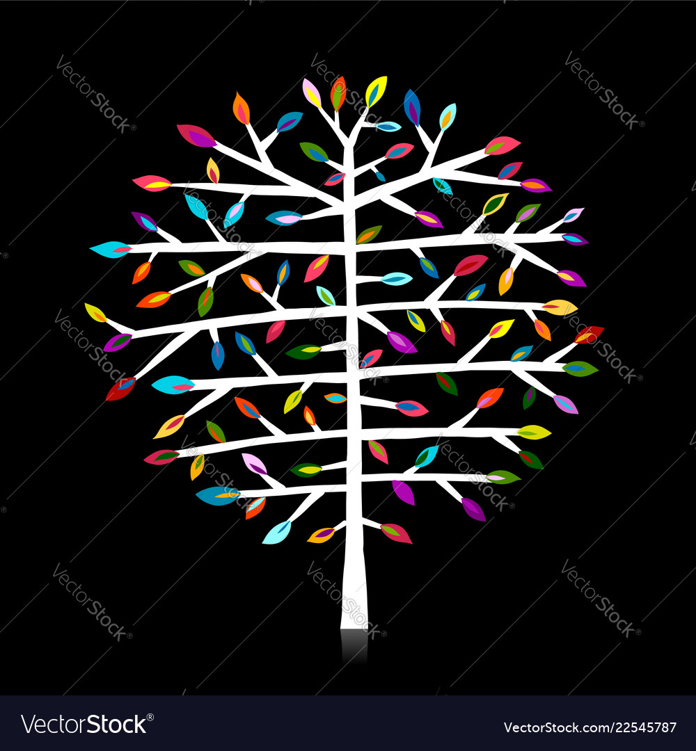 Abstract colorful tree for your design
