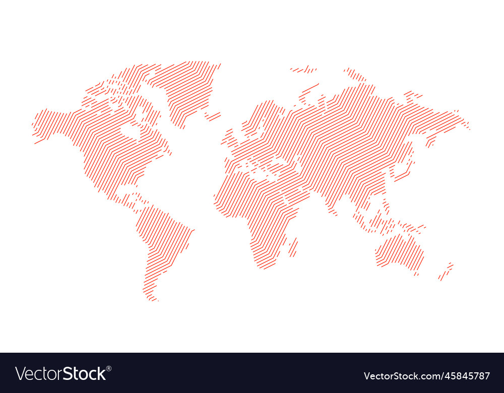 Abstract world map in line style graphic design