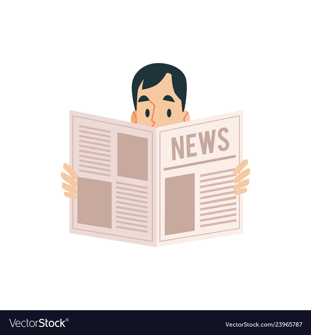 An adult man holding a newspaper in his hands and Vector Image