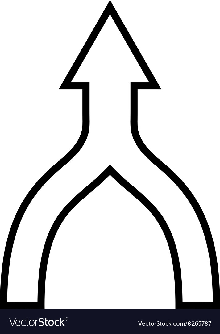 Connect arrow up thin line icon