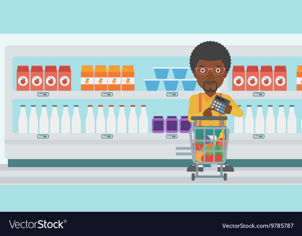 Customer counting on calculator