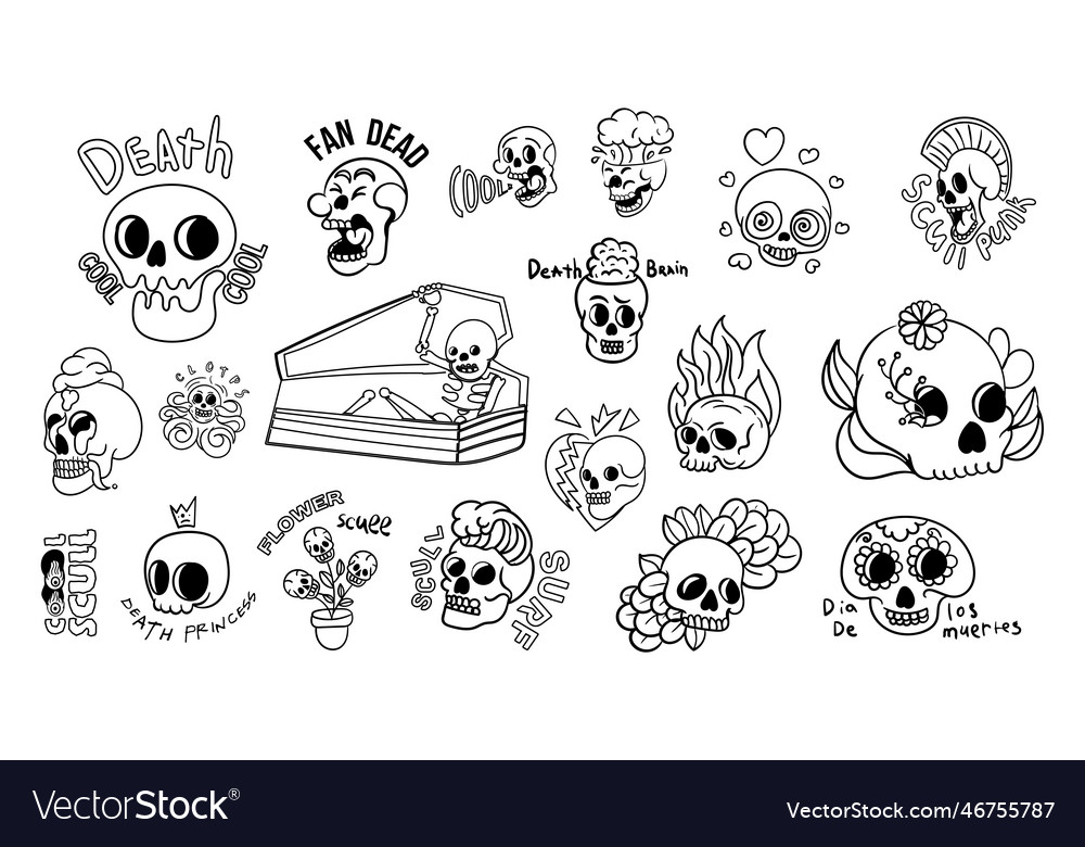 Day of the Dead Skull Stickers
