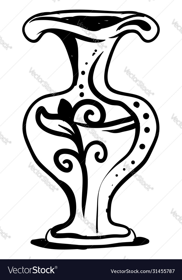 Decorative vase on white background