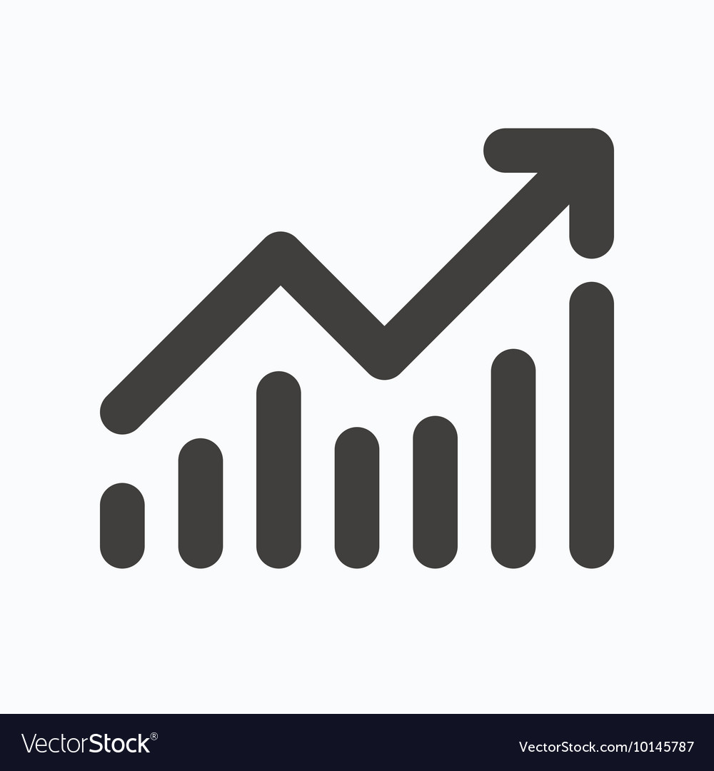 Graph Icon Business Analytics Chart Sign Vector Image